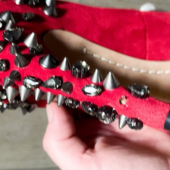 Sam Edelman "Roza" Jeweled/Studded Pumps in Ruby Red - Picture 8 of 8